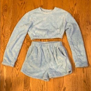 Zaful fuzzy pajama set